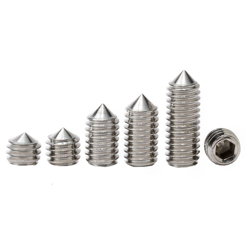304不锈钢紧定螺丝顶丝尖头机米内六角无头螺钉M2M3M4M5M6M12