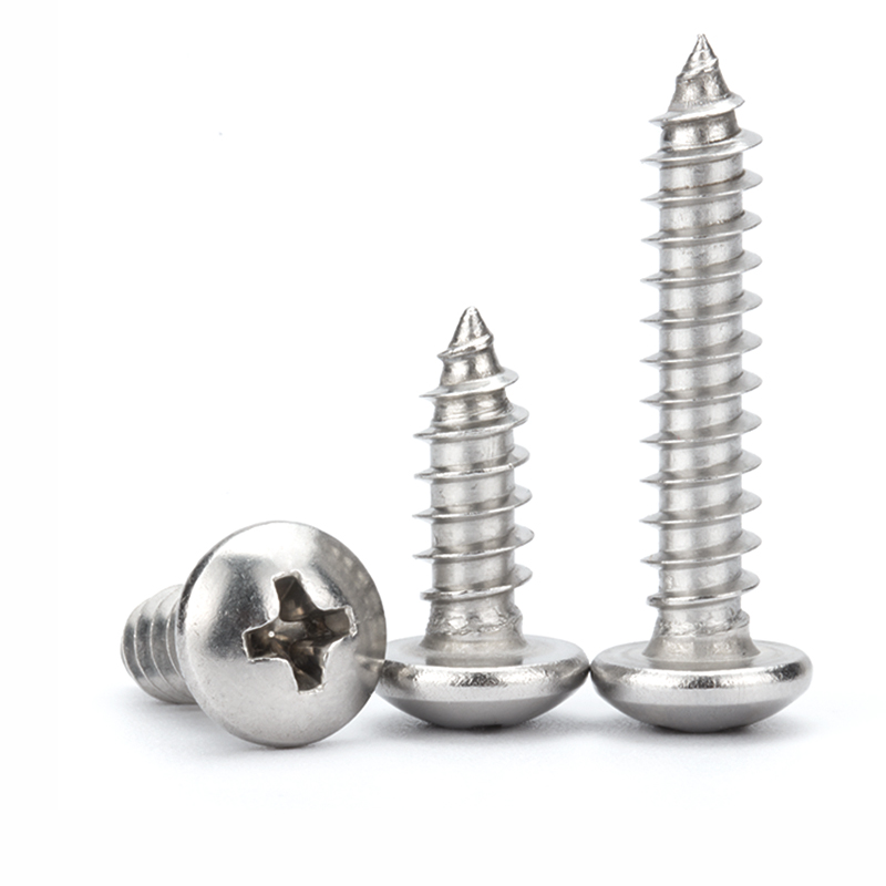 304不锈钢圆头自攻螺丝盘头十字木螺丝钉大头自攻螺丝M2M3M4M5M6