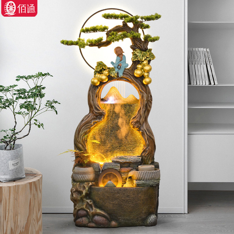 葫芦流水招财摆件循环假