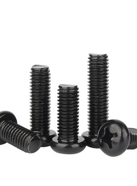 黑色304不锈钢PM十字圆头机牙螺丝盘头螺栓螺钉M2M2.5M3M4M5M6M8