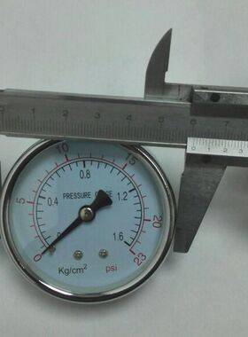 轴向压力表 y-60z  0-1.6kg/cm2 23psi =0.16mpa=160kpa 牙pt1/4