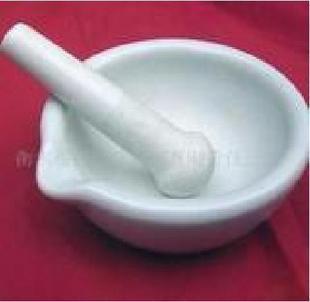 高强度 瓷质 捣药罐  研钵  乳钵 小号90mm  带锤