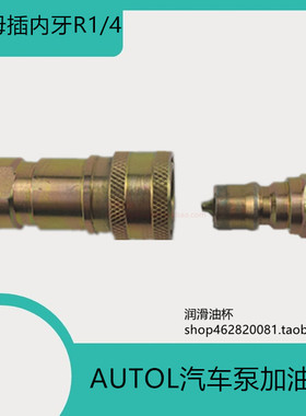 AUTOL汽车油泵注油嘴R1/4内螺纹快速接头拔插式双自封式快速接头