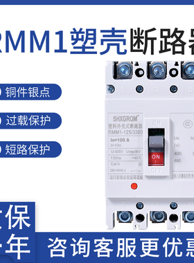 RMM1空气开关 塑壳外壳式断路器225A400A 630A80A 100A NM1 CM1