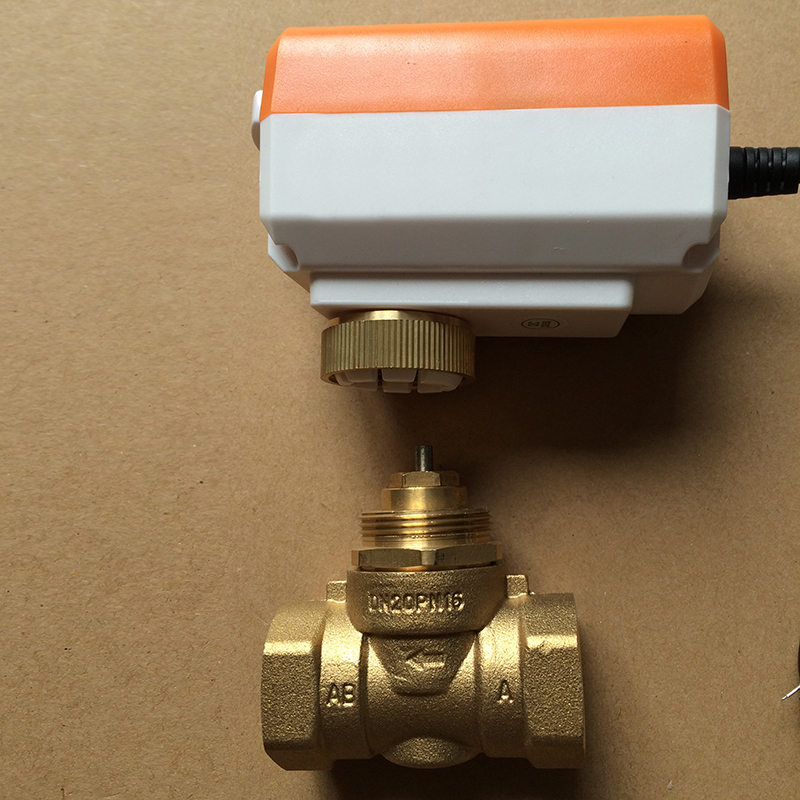 V8018风机盘管电动阀 驱动器执行器 电动二通阀 三线二控截止阀