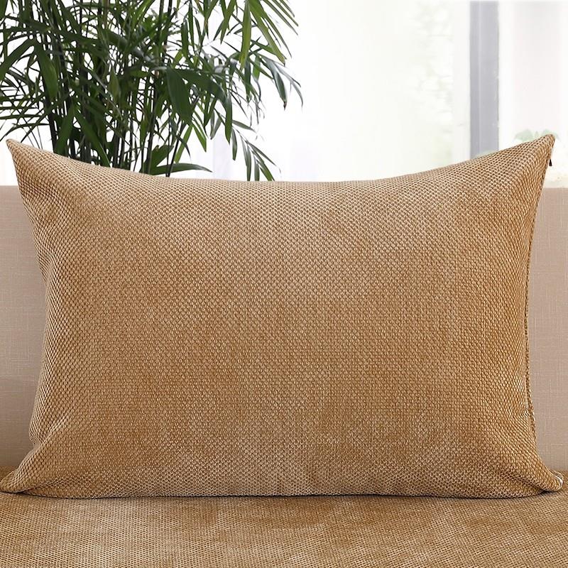 纯咖啡色长抱枕套沙发靠