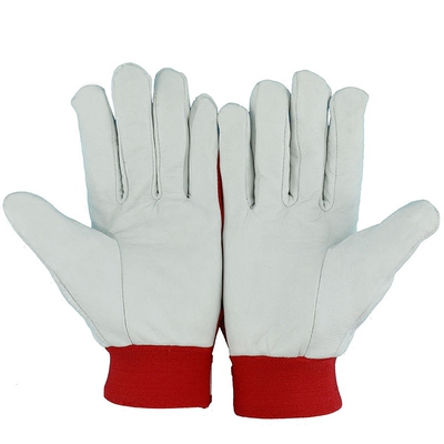 软羊皮司机手套红色弹力