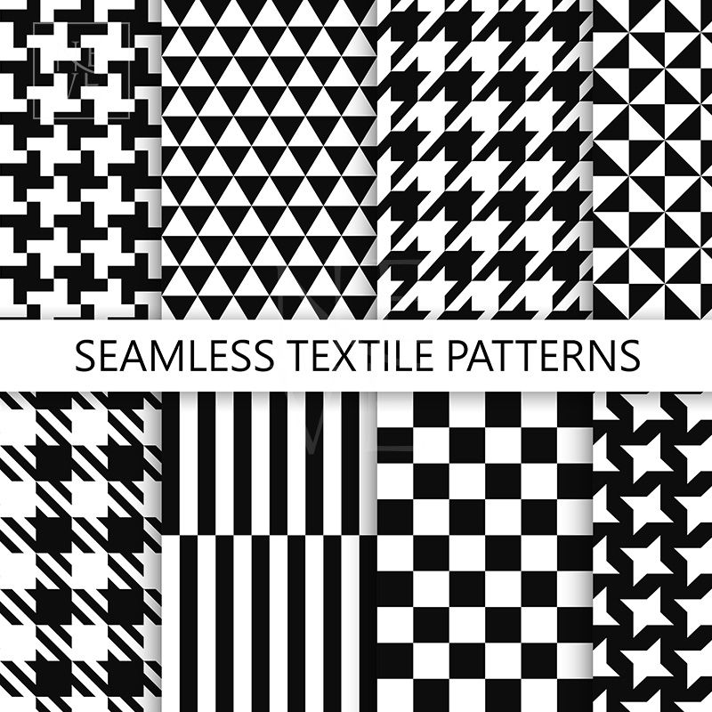 高级感黑白千鸟格纹 三角形几何图形纹理 高分辨率平面设计素材a