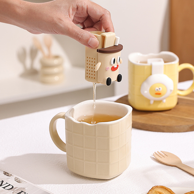 陶瓷茶漏马克杯女士精致