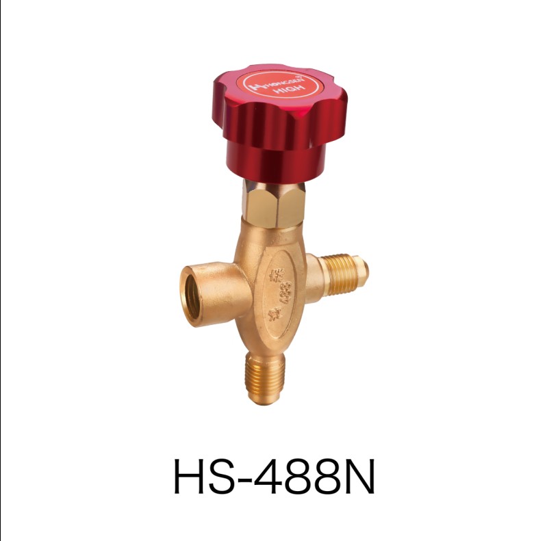 鸿森HS-466N/CT-488N公制/英制三通阀 金属旋钮三通阀