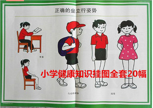 小学健康知识教学挂图20幅/套 合理饮食生活方式心理