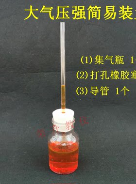 大气压强简易装置自制简易气压计锥形瓶集气瓶导管化学实验器材