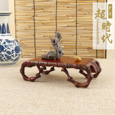 奇石头木垫子微型竹节书