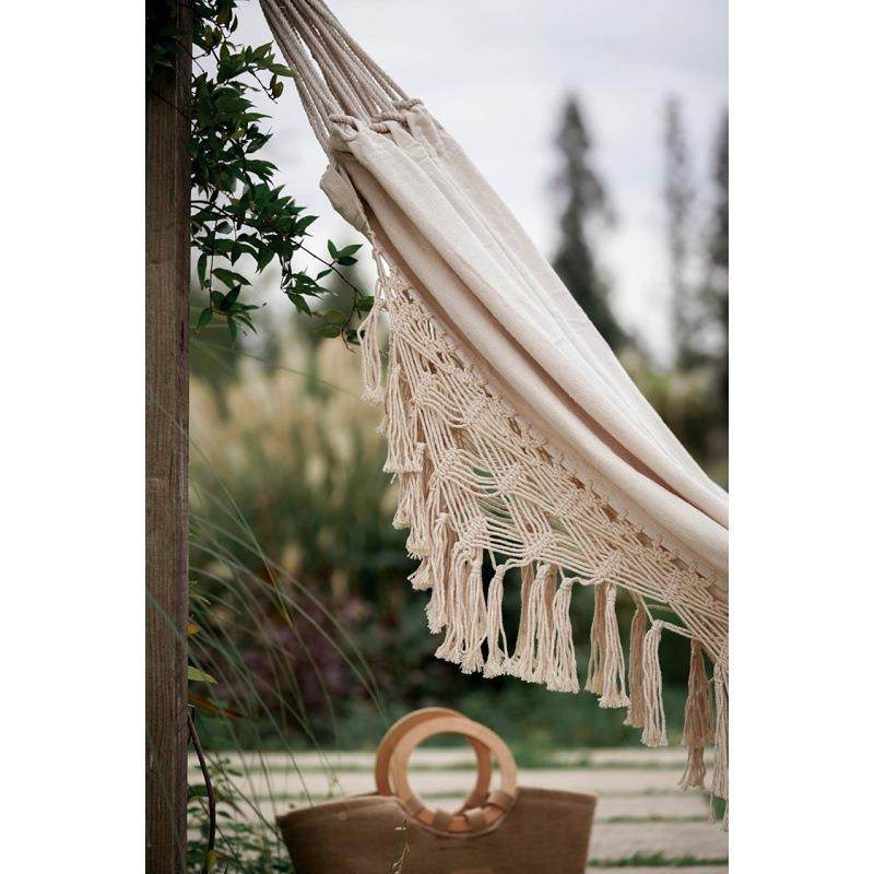 吊床户外秋千室内摇篮椅北欧美风吊椅白色帆布流苏民宿家用吊篮椅,包装,纸盒,淘宝优惠券,粉丝福利购,淘宝优惠卷