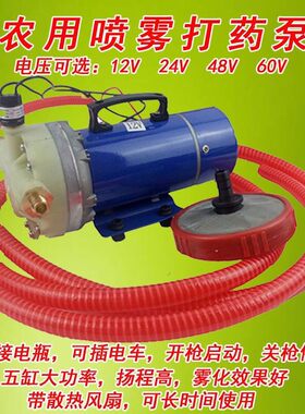 农用12V48V60V直流高压打药机电动喷雾器滴灌施肥器果园高压水泵