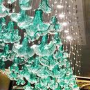 工程酒店宴会厅琉璃花朵装 饰挂件创意空中挂饰售楼部玻璃吊饰定制