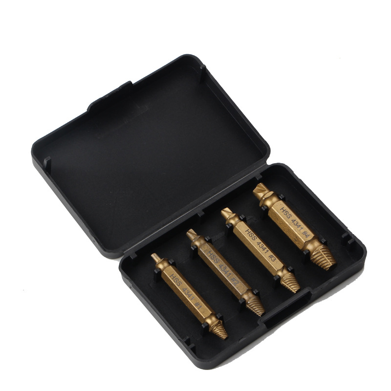 套装断头螺丝取出器 滑牙破损螺丝取出拆除工具 镀钛起子批头双头