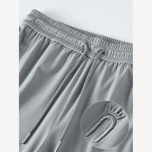 夏季薄款冰丝裤女直筒裤宽松休闲小个子运动裤妈妈裤子高腰