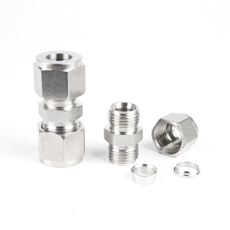 不锈钢卡套式直通中间接