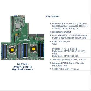 DDR4 C612 2011 支持 服务器主板 x10dru 非实价议价议价超Wei