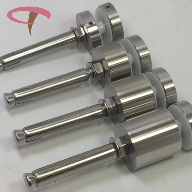 304不锈钢广告钉玻璃扶手楼梯支撑托架夹头墙面实心固定件装饰钉