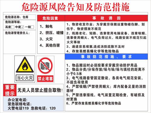 仓库危险源风告知及防范