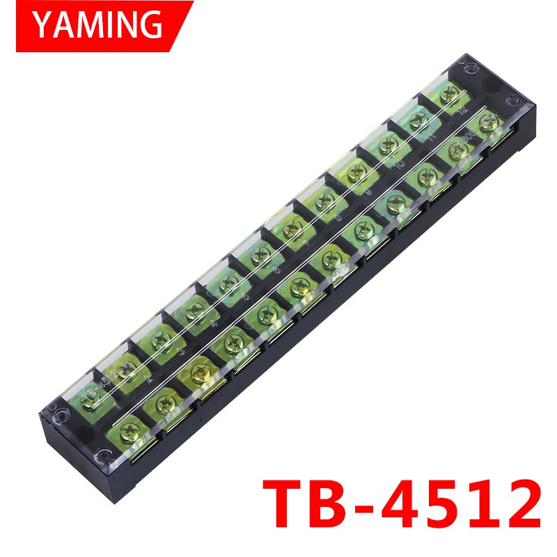 接线端子TB-4512 45A固定式端子排12位接线柱铜件