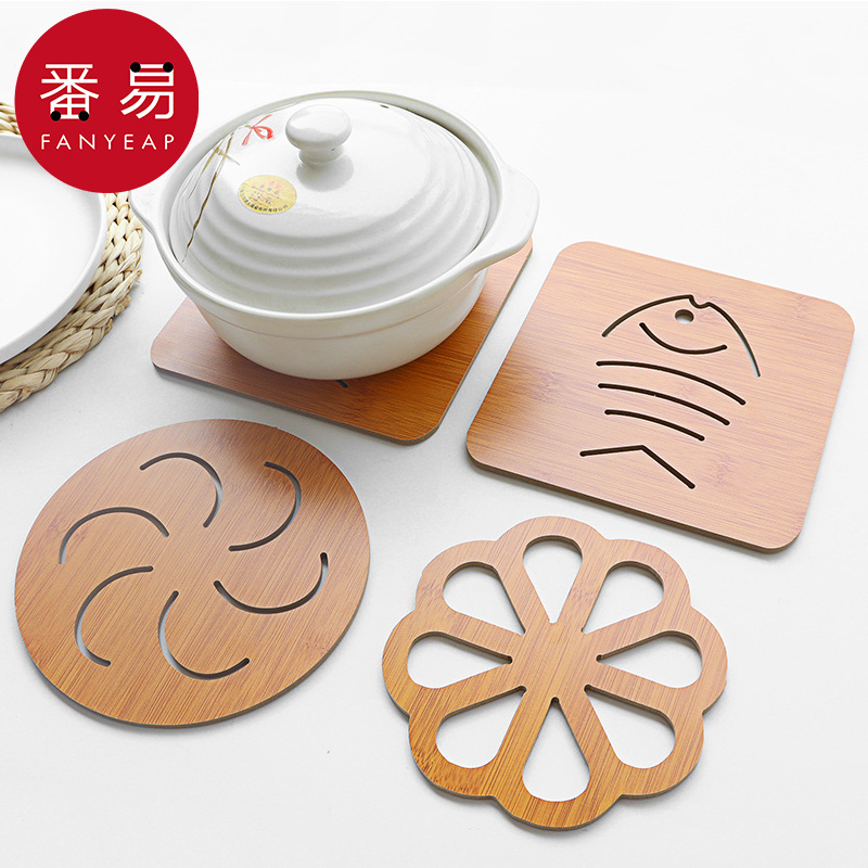 隔热垫A1P90-防烫垫木质碗盘子可爱镂空餐桌耐热锅垫创意家