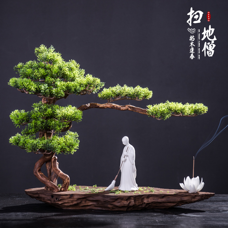 创意枯木新中式仿真迎客