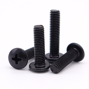 3x4x8x18x25x30 M5M6黑色蘑菇头螺栓TM大扁头螺丝十字机丝M3M4