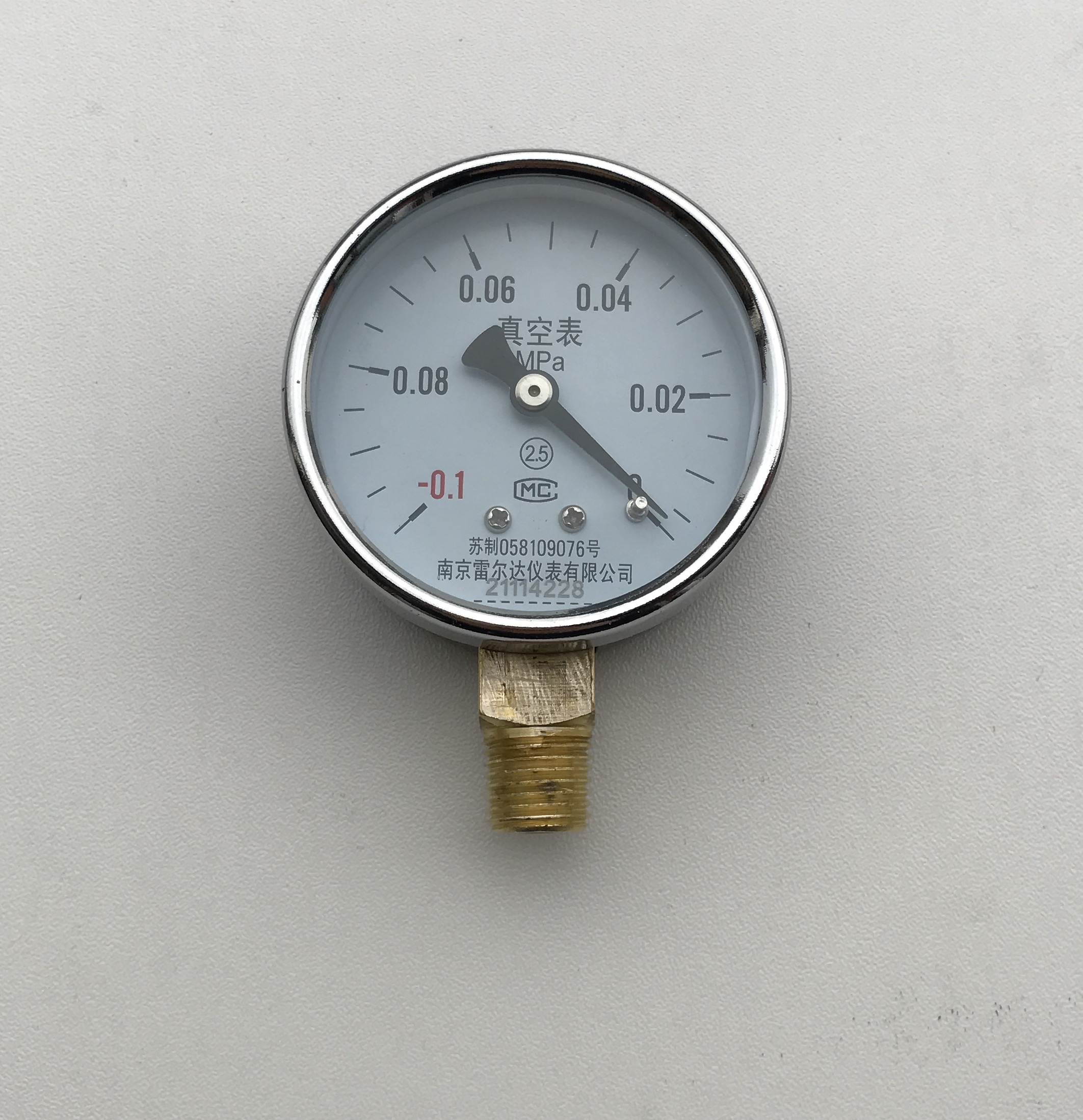 真空压力表 Y-60 -0.1-0mpa  直径60mm 径向 螺纹R1/4 精度2.5级