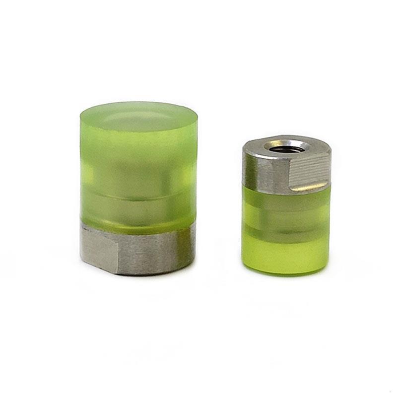 球面聚氨酯压块弧面定制包胶磨削PU推压头内外螺纹304缓冲圆胶头