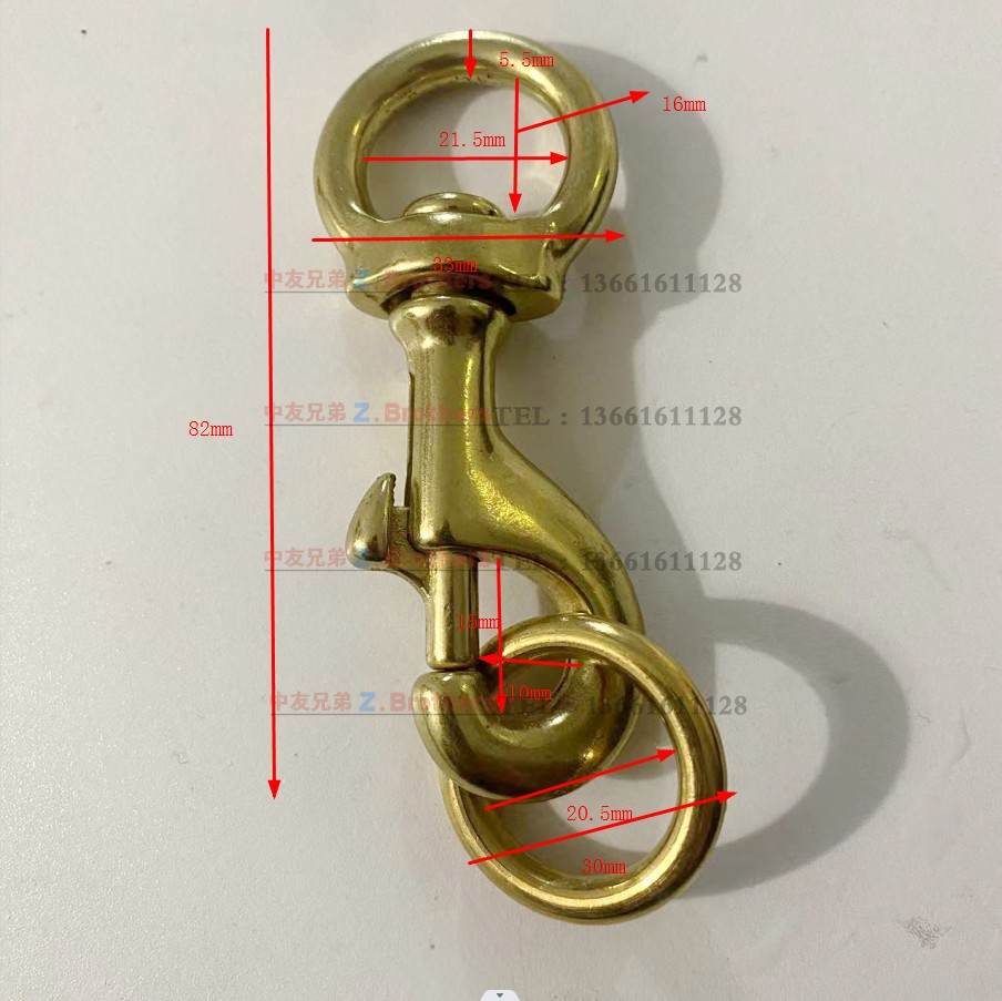 船用旗钩信号子纯铜全黄