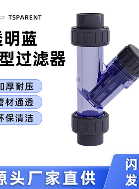PVC透明过滤器Y型塑料管道自来水饮用水净化配件管件20目50 63 75
