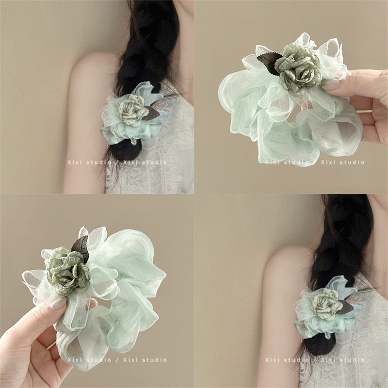 温如春熙花朵纱发圈高级