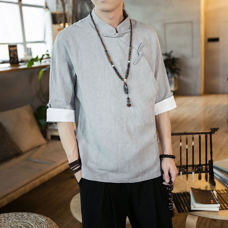 2023新款居士服斜襟盘扣