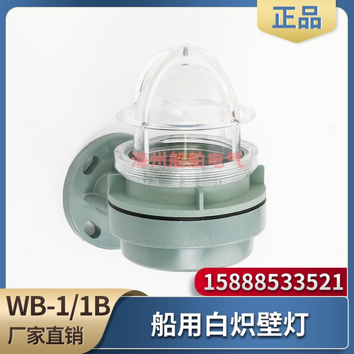 船用白炽壁灯WB-1/1B合成树脂壁式防水甲板舱室走道照明灯24V15W