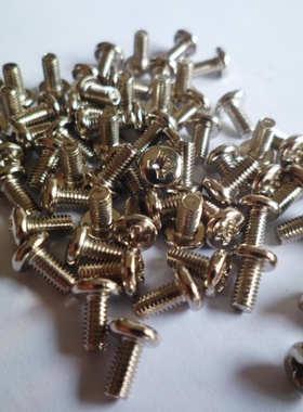 M3X6镀镍机牙螺丝 M3盘头十字槽螺钉M3X6BM/M3X8BM/M3X10BM 10颗