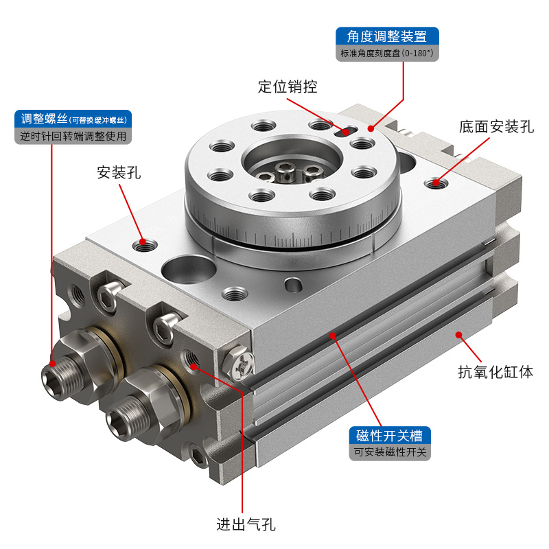 朝日旋转摆动气缸度小型