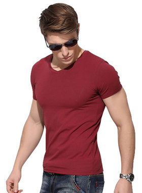 Short Sleeve long stapled cotton t shirt men tshirts 弹力T恤