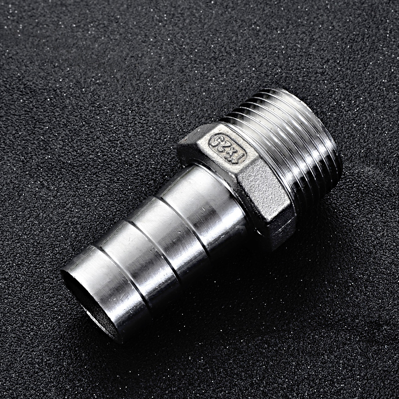 304不锈钢六角外丝皮接管宝塔头水管接头变径水嘴4分6分软管接头