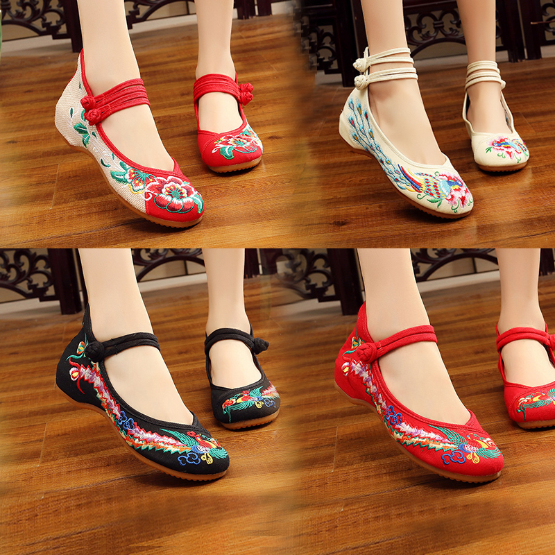 广场舞鞋女绣花鞋老北京