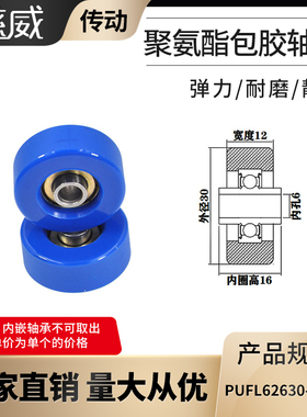 厂家直供慈威PUFL62630-12W16福莱轮流利条滑轮非标626包胶轴承