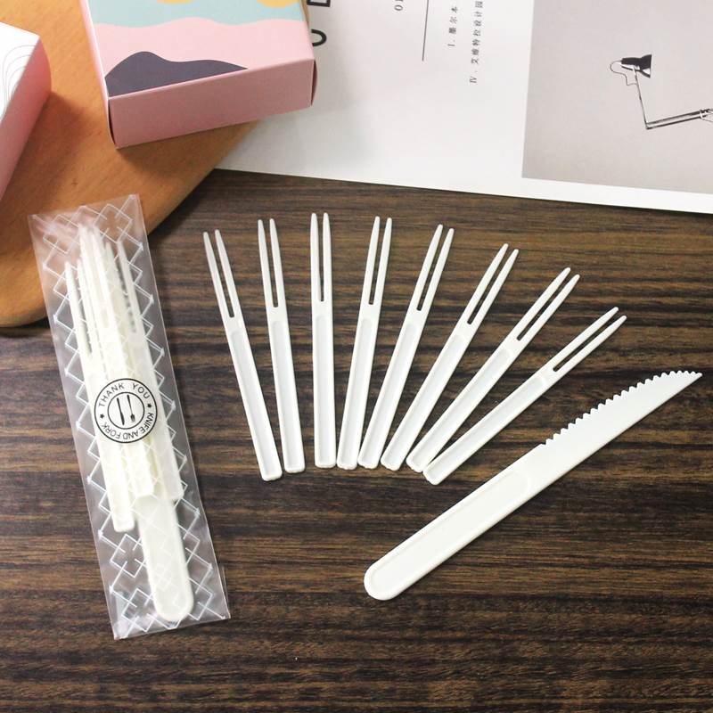 中秋月饼刀叉一次性1刀6叉8叉套装50套高档水果餐具广式冰皮叉子