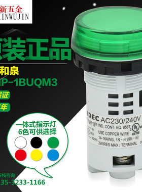 正品和泉按钮指示灯 YW1P-1BUQM3 22mm一体式信号灯 240V LED光源