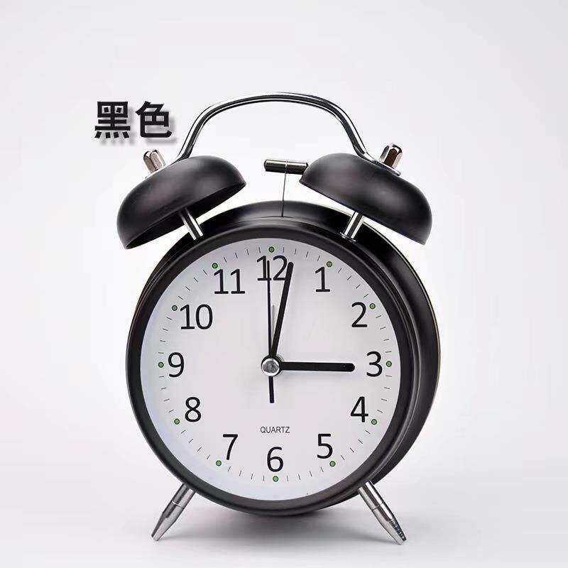 4寸金属打铃数字闹钟 床头大音量静音时钟学生起床定时小闹钟