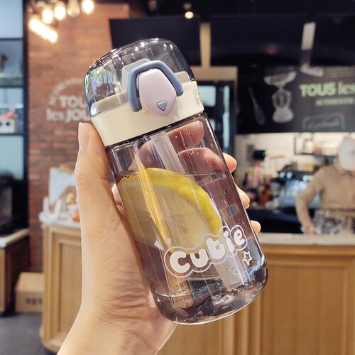 少女心可爱塑料吸管杯女学生简约清新便携水杯高颜值创意小巧杯子