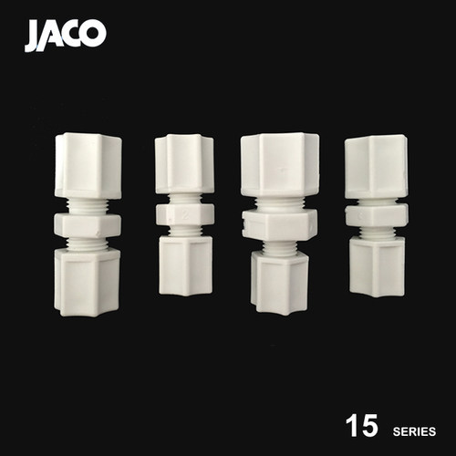 耐酸碱双直通接头卡套接头美国JACO 15系列PP管件PP接头由令接头