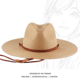 Summer Beach Straw Hat 女士草帽礼帽户外沙滩防晒遮阳爵士帽夏