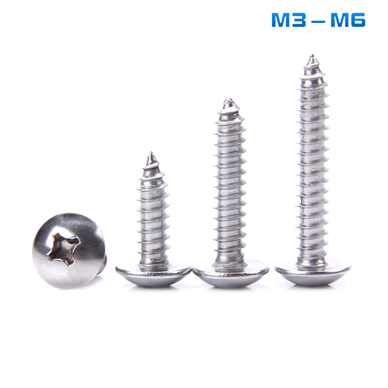 316不锈钢大扁头自攻螺丝钉M3M4M5M6*5x6x8x10x12x14x16x20x25x30